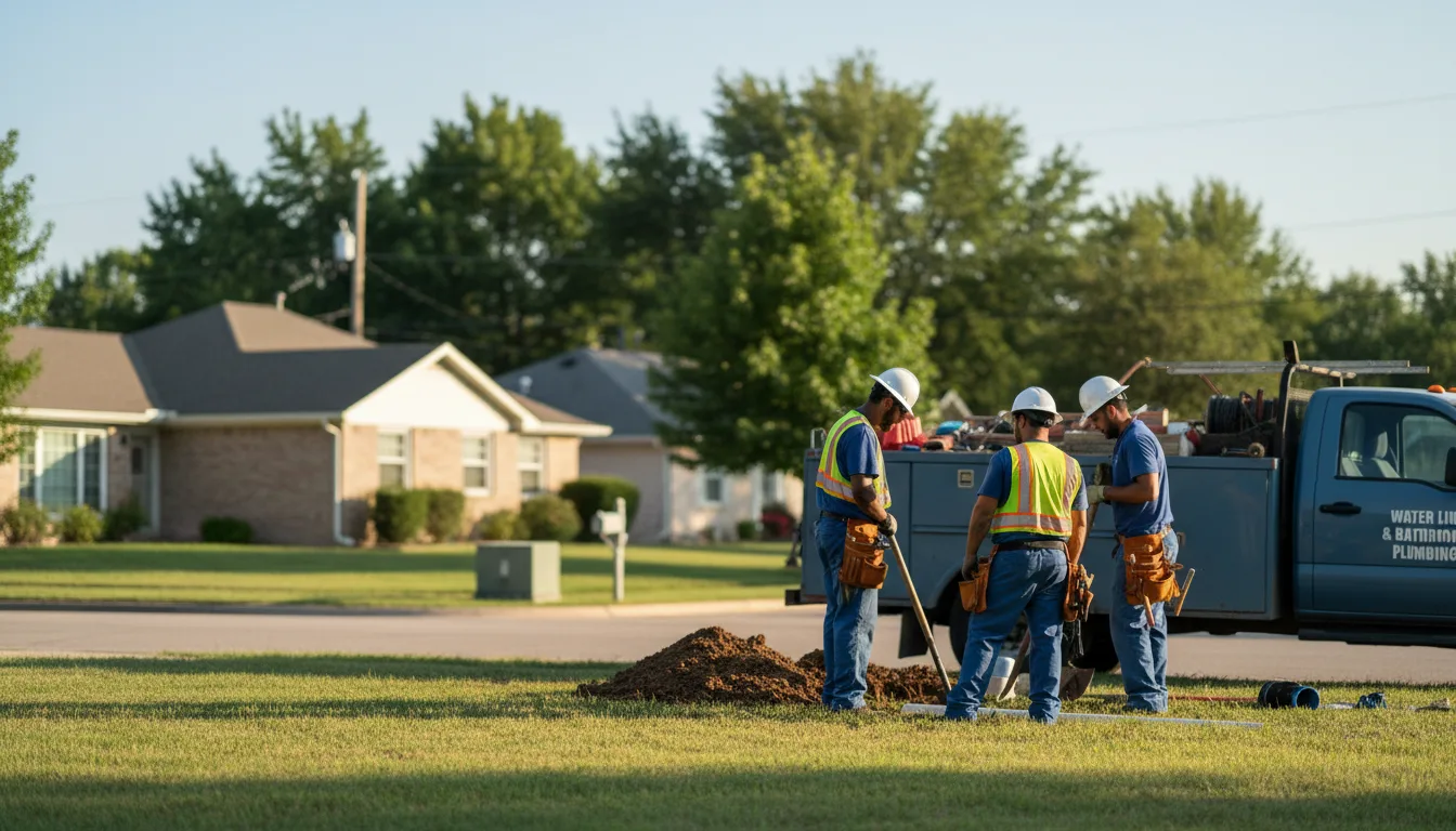 Residential water line and bathroom plumbing service in Mansfield, IL